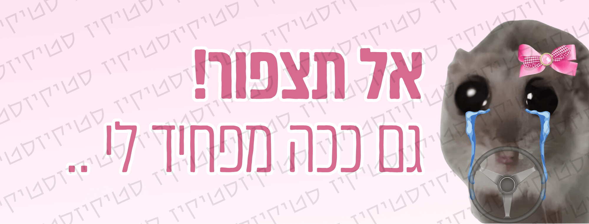 מדבקה לרכב אל תצפור גם ככה מפחיד לי, תמונת מוצר