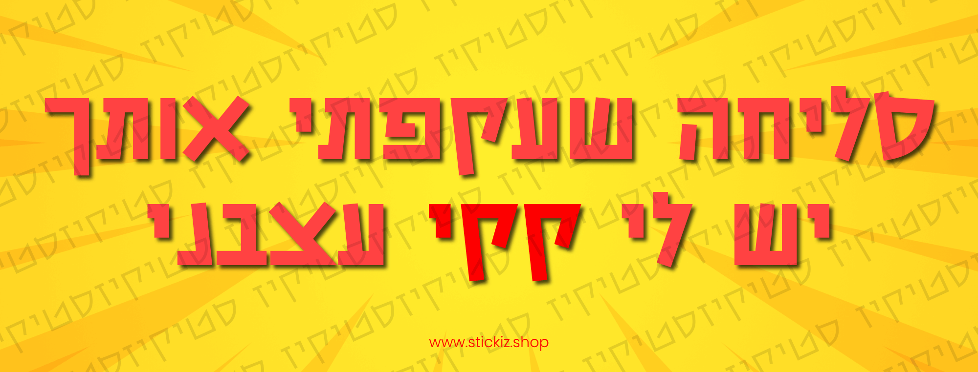מדבקה לרכב סליחה שעקפתי אותך יש לי קקי עצבני, תמונת מוצר