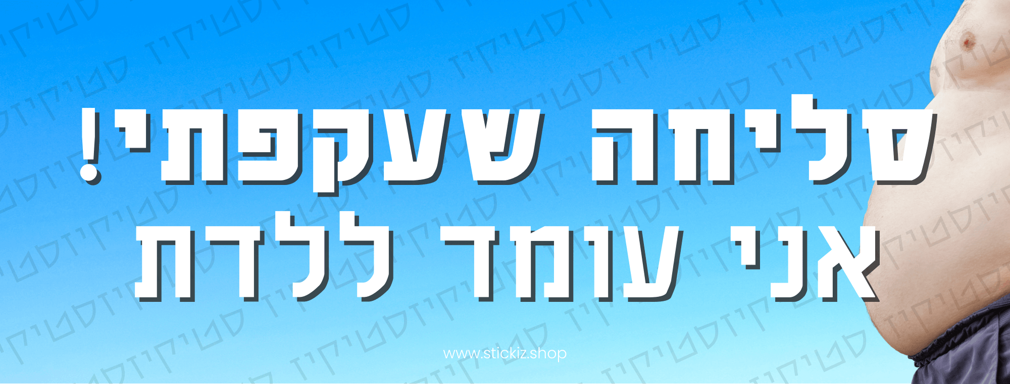 מדבקה לרכב סליחהנ שעקפתי אני עומד ללדת, תמונת מוצר
